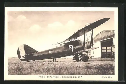 AK Paris, Flugzeug Bréguet-Bidon Paris-New-York