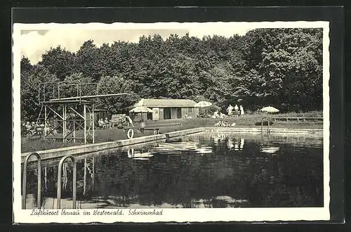 AK Unnau im Westerwald, Schwimmbad mit Besuchern