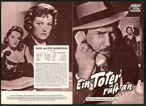 Filmprogramm DNF, Ein Toter ruft an, Edmond O`Brien, Julie London, Regie: Hubert Cornfield