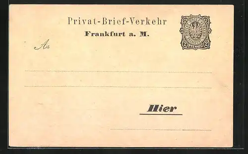 AK Briefkarte Privat-Brief-Verkehr, Private Stadtpost, 2 Pfg., Frankfurt a. M.