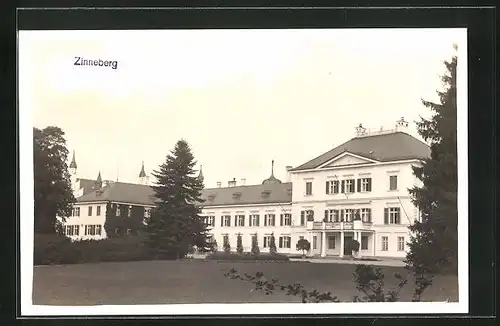 Foto-AK Zinneberg, Partie am Schloss