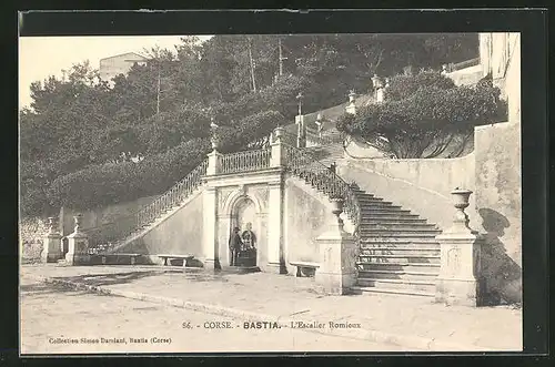 AK Bastia /Corse, L`Escalier Romieux, Trinkbrunnen