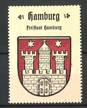 Reklamemarke Hamburg, Freistaat Hamburg, Stadtwappen