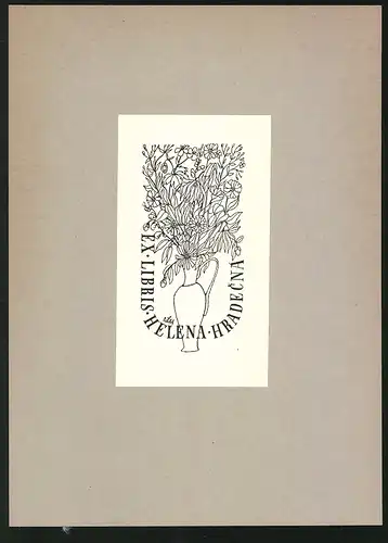 Exlibris Helena Hradecna, Vase voller Blumen