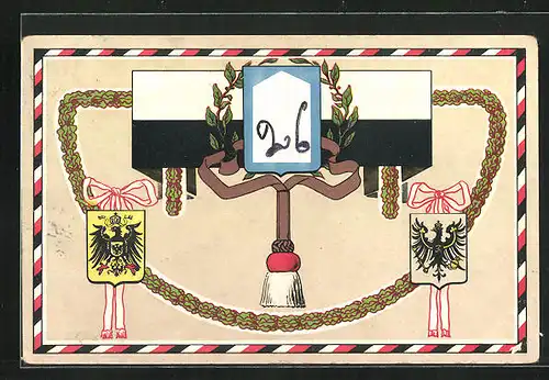 AK Preussisches Regiment Nr. 26 mit Wappen