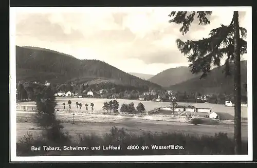 AK Bad Tabarz, Blick auf das Schwimm- und Luftbad