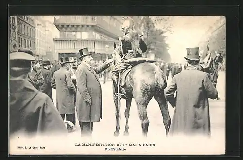 AK Paris, La Manifestation du Ier Mai, Un Estafette, Arbeiterbewegung