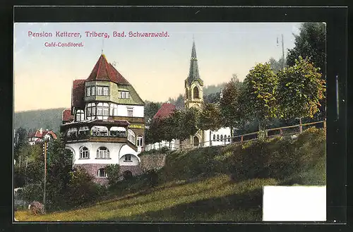 AK Triberg, Hotel Ketterer, Cafe-Conditorei