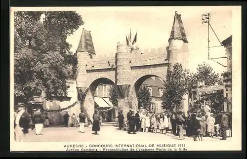 AK Auxerre, Concours International de Musique 1934, Avenue Gambetta