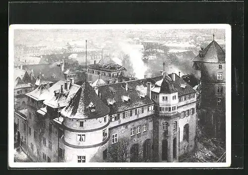 AK Stuttgart, Brandkatastrophe 1931, Altes Schloss