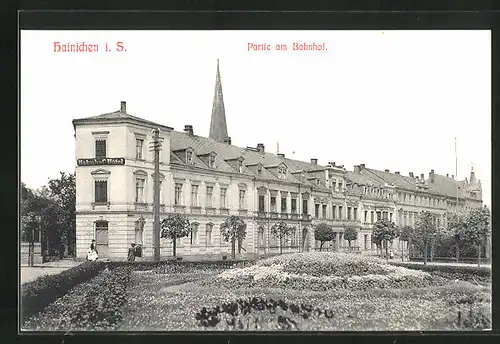 AK Hainichen i. S., Partie am Bahnhof