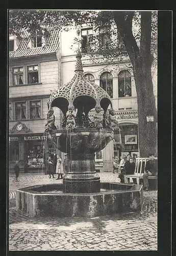 AK Aschersleben, Geschäfte und Henne-Brunnen