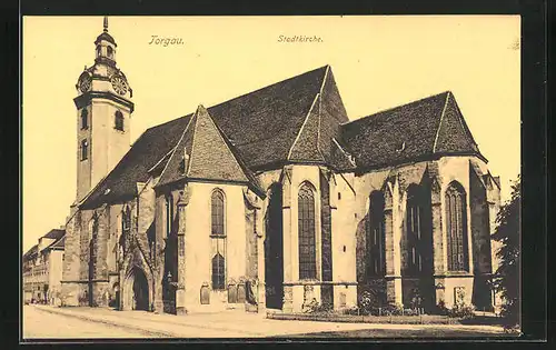 AK Torgau, an der Stadtkirche