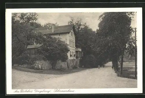 AK Döbeln i. Sa., am Gasthaus Schweizerhaus