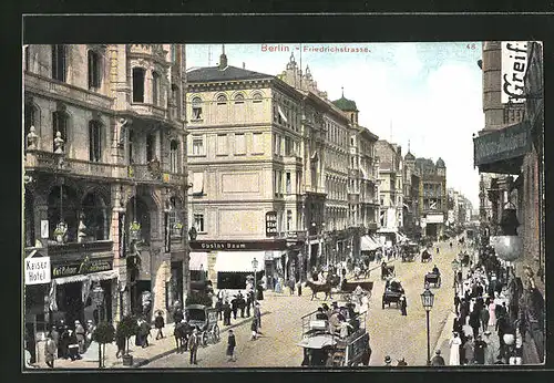 AK Berlin, Friedrichstrasse, Kaiser Hotel, Hotel Stadt Gotha