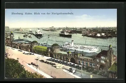 AK Hamburg-St. Pauli, Hafen, Blick von der Navigationsschule