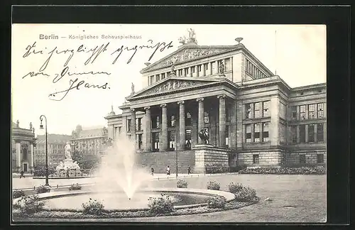 AK Berlin, Königlisches Schauspielhaus am Gendarmenmarkt