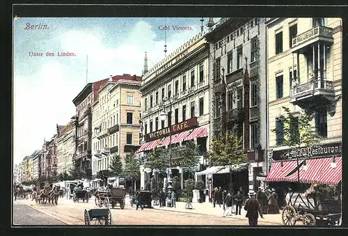 AK Berlin, Unter den Linden, Café Victoria