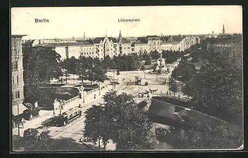 AK Berlin-Tiergarten, Lützowplatz mit Strassenbahn aus der Vogelschau