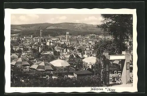 AK Gablonz / Jablonec Nad Nisou, Restaurant oberhalb der Stadt