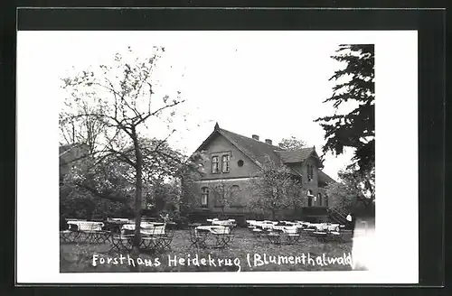 Foto-AK Blumenthalwald / Prötzel, Gasthof Forsthaus Heidekrug