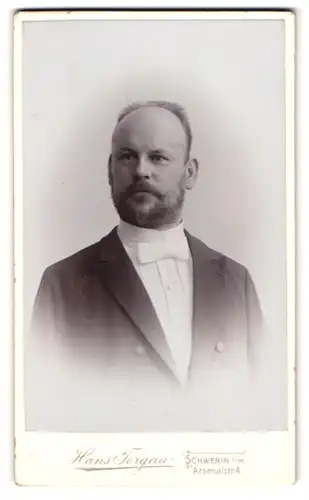 Fotografie Hans Torgau, Schwerin i /M., Arsenalstrasse 4, Portrait elegant gekleideter Herr mit Vollbart