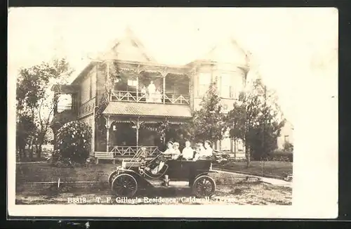 Foto-AK Caldwell, TX, T. F. Gilleys Residence, Automobil