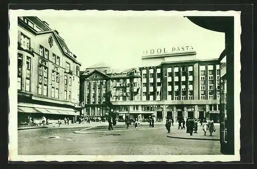 AK Moravska Ostrava /Mährisch Ostrau, Palace Hotel, Reklame Odol Zahnpasta