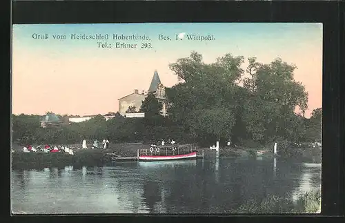 AK Hohenbinde / Erkner, Heideschloss, Wasserseite