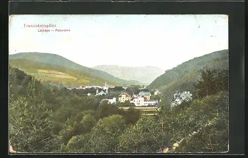 AK Trencsénteplicz, Látképe, Panorama