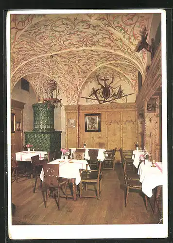 AK München, Hotel Deutscher Kaiser, Kaiserstuben, Ofenecke in der Tiroler Stube