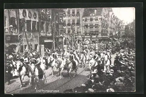 AK Nürnberg, 8. Deutsches Sängerbundesfest 1912, Eröffnungsgruppe bei der Parade