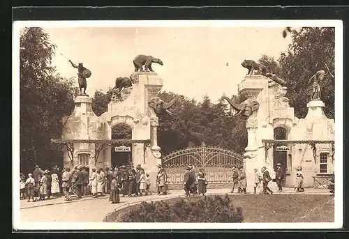 AK Hamburg-Stellingen, Carl Hagenbeck`s Tierpark, Haupteingang