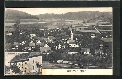 AK Schwaningen, Gasthaus z. Kranz, Totalansicht aus der Vogelschau