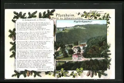 AK Pforzheim /Schwarzwald, Kupferhammer, O Schwarzwald o Heimat!