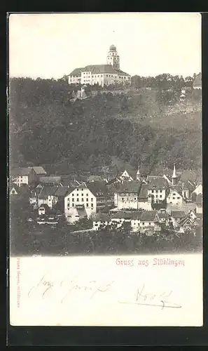 AK Stühlingen, Teilansicht mit Schloss