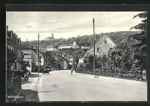 AK Stühlingen, Eisenwarenhandlung Franz Wessbecher, Strassenpartie