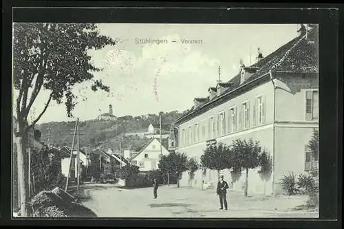 AK Stühlingen, Strassenpartie in der Vorstadt