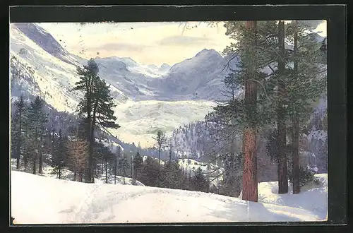 Künstler-AK Photochromie Nr. 3589: Morteratgletscher in der Schweiz