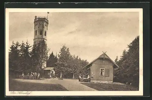 AK Schneekopf, Höchster Punkt im Thüringer Wald, Gasthof und Aussichtsturm