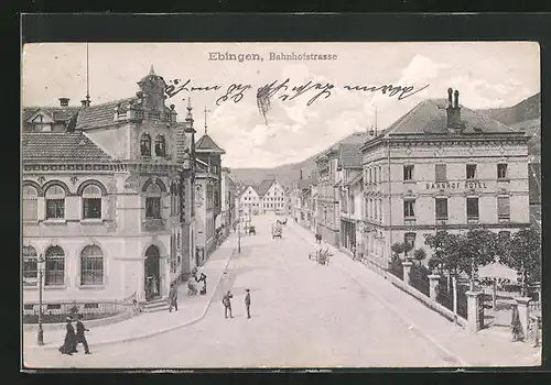 AK Ebingen, Blick auf die Bahnhofsstrasse