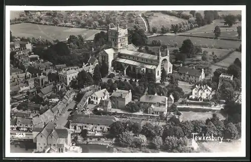 AK Tewkesbury, Ortsansicht aus der Vogelschau