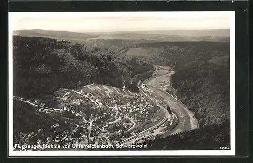 AK Unterreichenbach im Schwarzwald, Fliegeraufnahme der Stadt