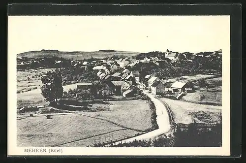 AK Mehren i. d. Eifel, Blick auf Feldweg zum Dorf