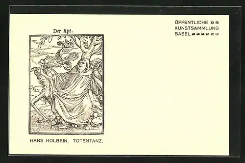 AK Öff. Kunstsammlung Basel, Hans Holbein Totentanz, Der Apt