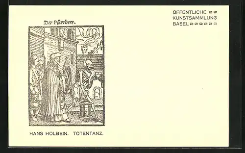 Künstler-AK Öffentliche Kunstsammlung Basel, Hans Holbein, Totentanz, Der Parrherr