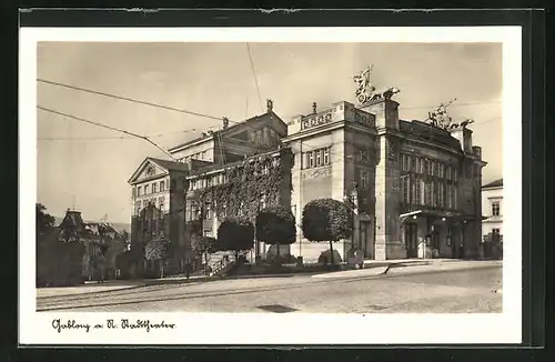 AK Gablonz / Jablonec Nad Nisou, Blick auf Stadttheater