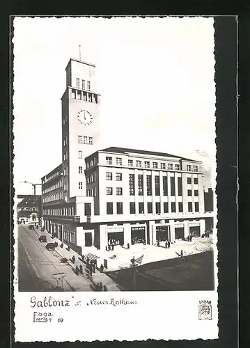 AK Gablonz / Jablonec Nad Nisou, Neues Rathaus