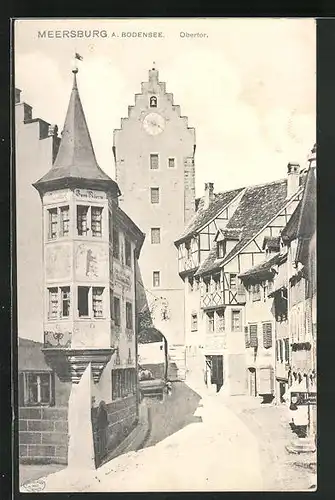 AK Meersburg am Bodensee, Strassenpartie am Obertor