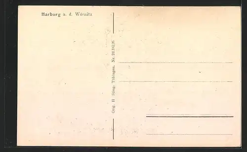 AK Harburg, Blick über die Wörnitz auf den Ort